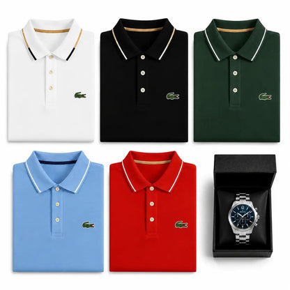 Men's Polo Set [Buy 2, Get 5 + Free Wacth]